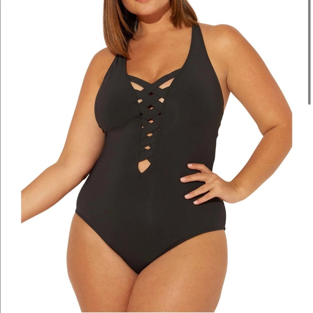 NEW Bleu Rod Beattie Swimwear black one piece size 20W women’s